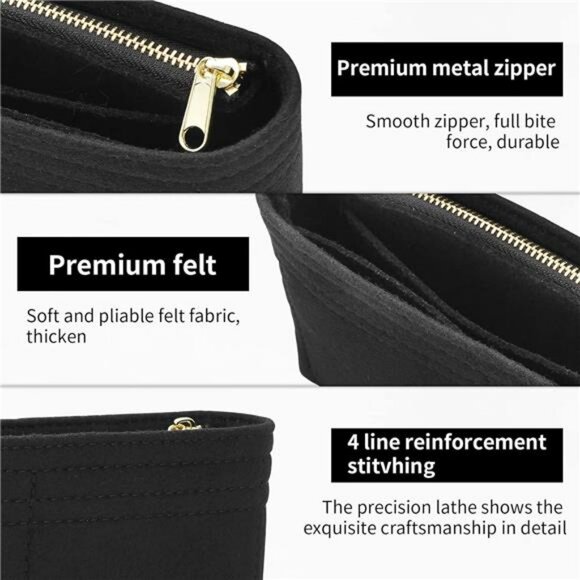Felt Purse Organizer Insert Mini Bag Liner with Pockets Handbag Tote Divider - Picture 5 of 7